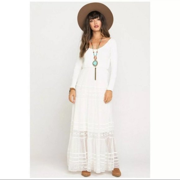NEW $148 Free People Earth Angel Maxi Dress Ivory - Picture 5 of 13